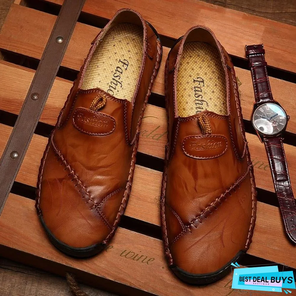 Hot Sale Genuine Leather Men's shoes Moccasins Loafers Shoes Waterproof Soft Breathable Flats