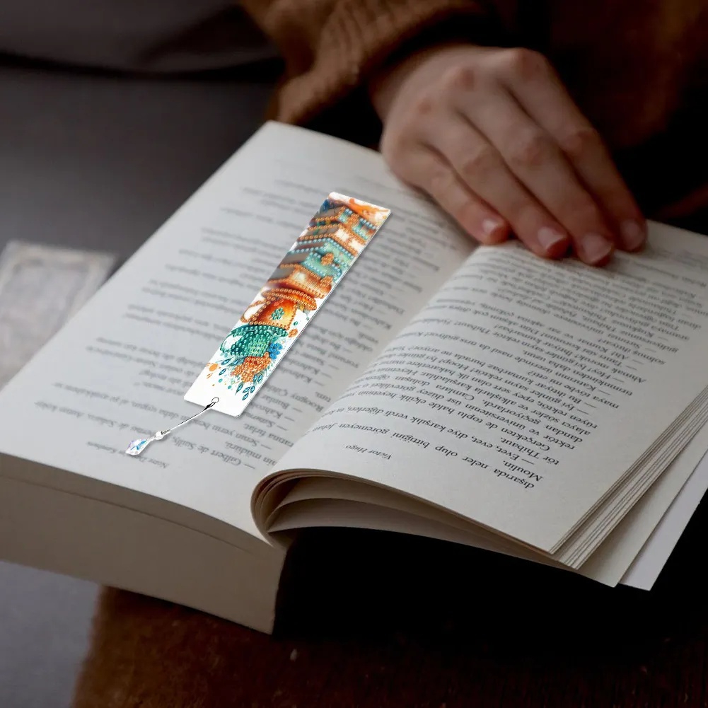 4Pcs DIY Book Diamond Painting Bookmarks Diamond Art Bookmarks for Book Lovers 
