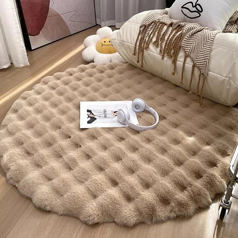 Nigikala Round Carpets for Living Room Plush Floor Mat Soft Area Rugs Bedroom Bedside Fluffy Rug Shaggy Carpet Room Decor