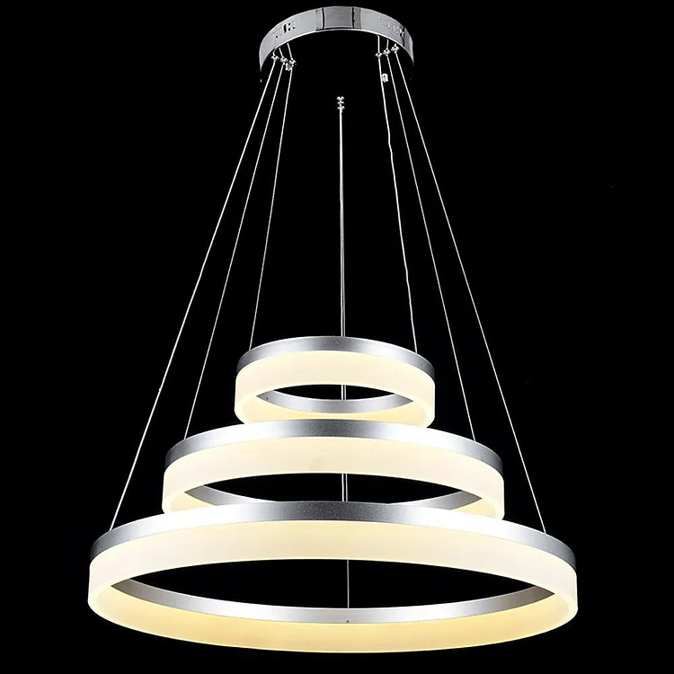 24'' Easily Adjustable 3 Authoritative Ring Classic Vintage Metal Acrylic Chandelier With 1 LED Light - Appledas