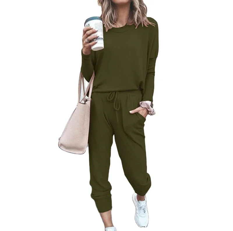 Brownm Brownm And Winter New Women's Clothing Explosion Loose Solid Color Long-Sleeved Leisure Suit