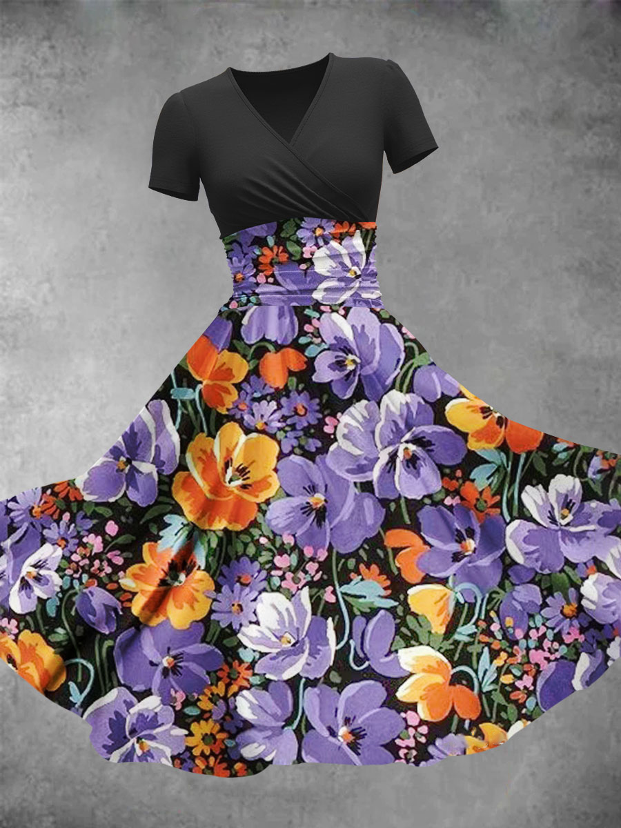 Women's Floral Flowers Art Print Design Maxi Dress