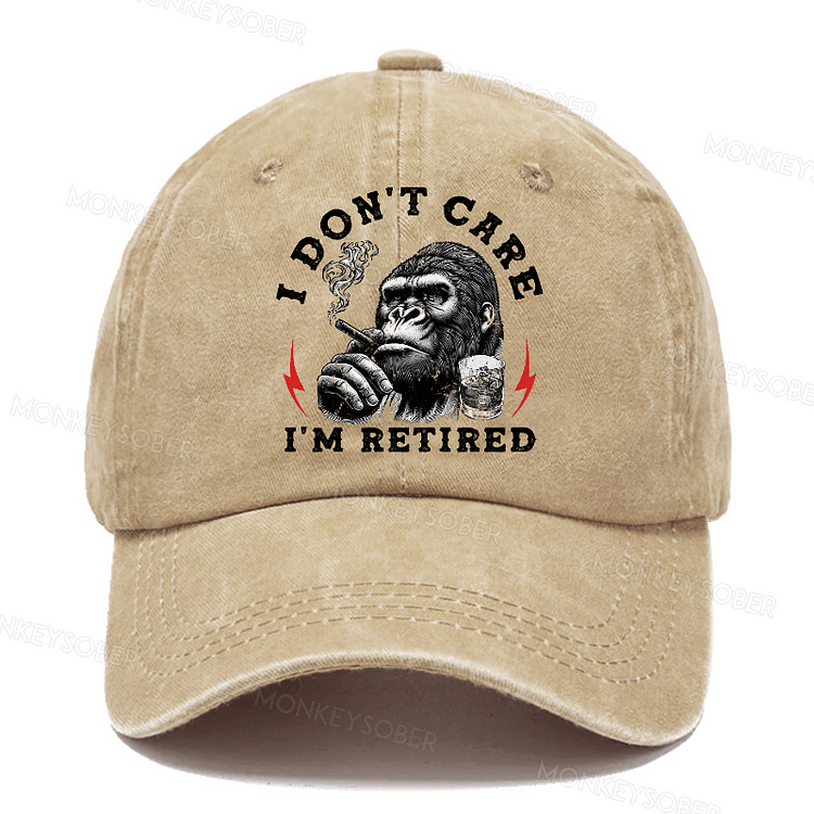 I Don't Care I'm Retired  Washed Baseball Caps