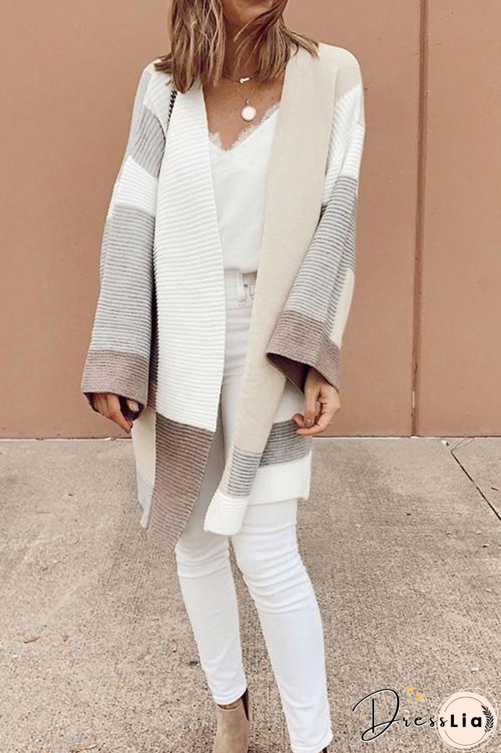 Geometry Color Block Cardigan