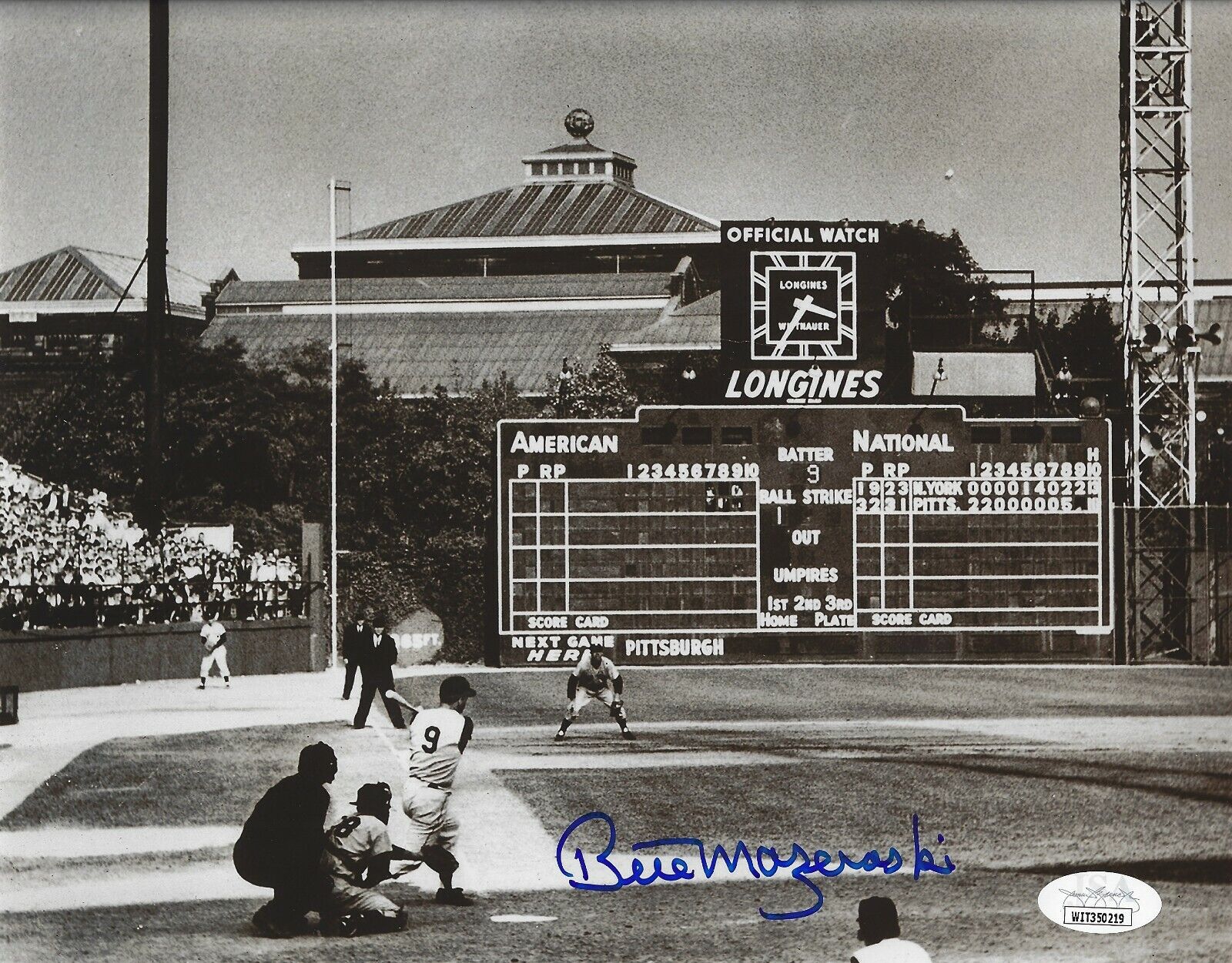 Signed BILL MAZEROSKI 8x10 Pittsburgh Pirates Autographed Photo Poster painting JSA Witnessed