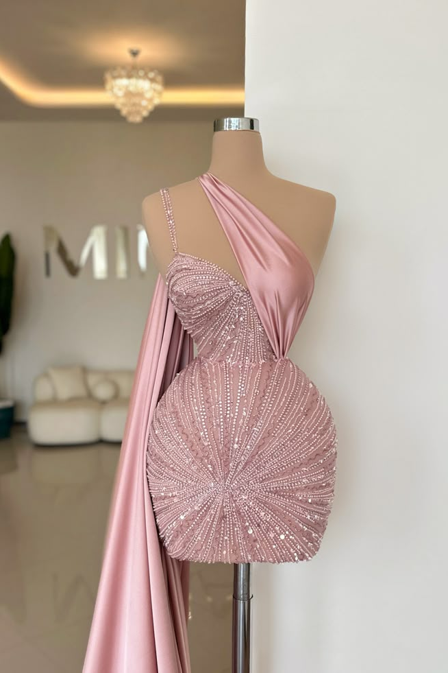 Daisda Sleeveless Halter Straps Homecoming Dress With Beads 