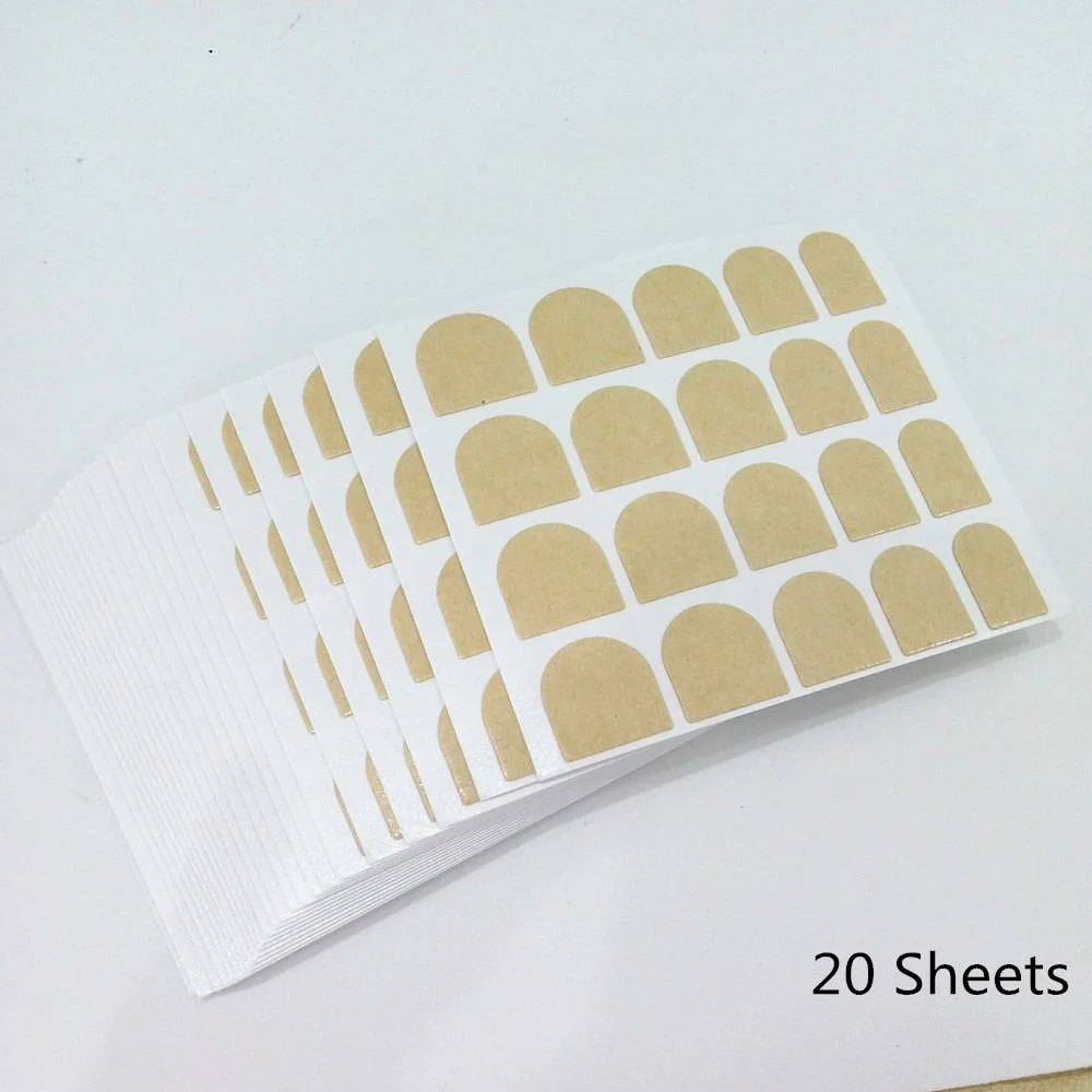 1/3/5/10/20 Sheets DIY Nail Art Double Sided Self Adhesive Sticker For Fake Nails Sticker Tape Glue Tool-Nail Inspo