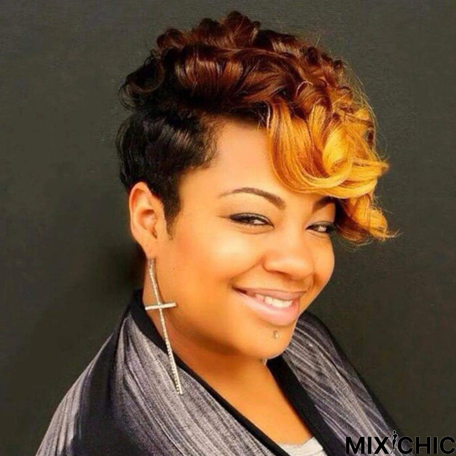 European and American Short Curly Hair Wig Chemical Fiber Hair Hood