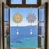 2Pcs Diamond Painting Acrylic Double Sided Mandala Wind Chime Suncatcher with Crystal Hanging Pendant