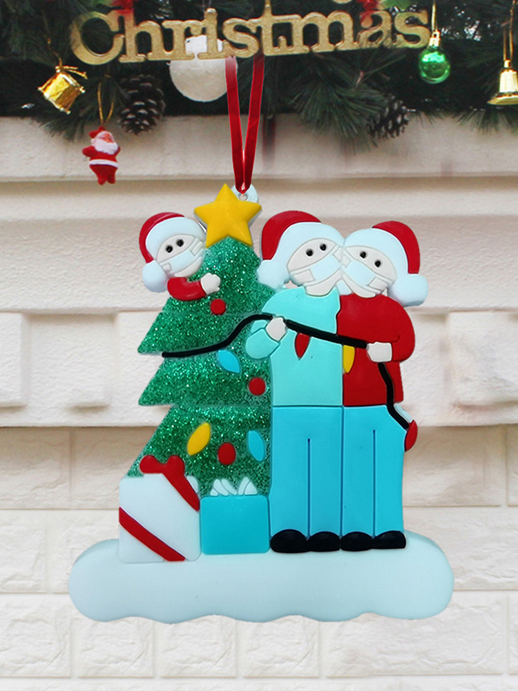 

Christmas Family Gathering with Mask DIY Pendant Xmas Tree Festival Decor, 5 heads, 501 Original