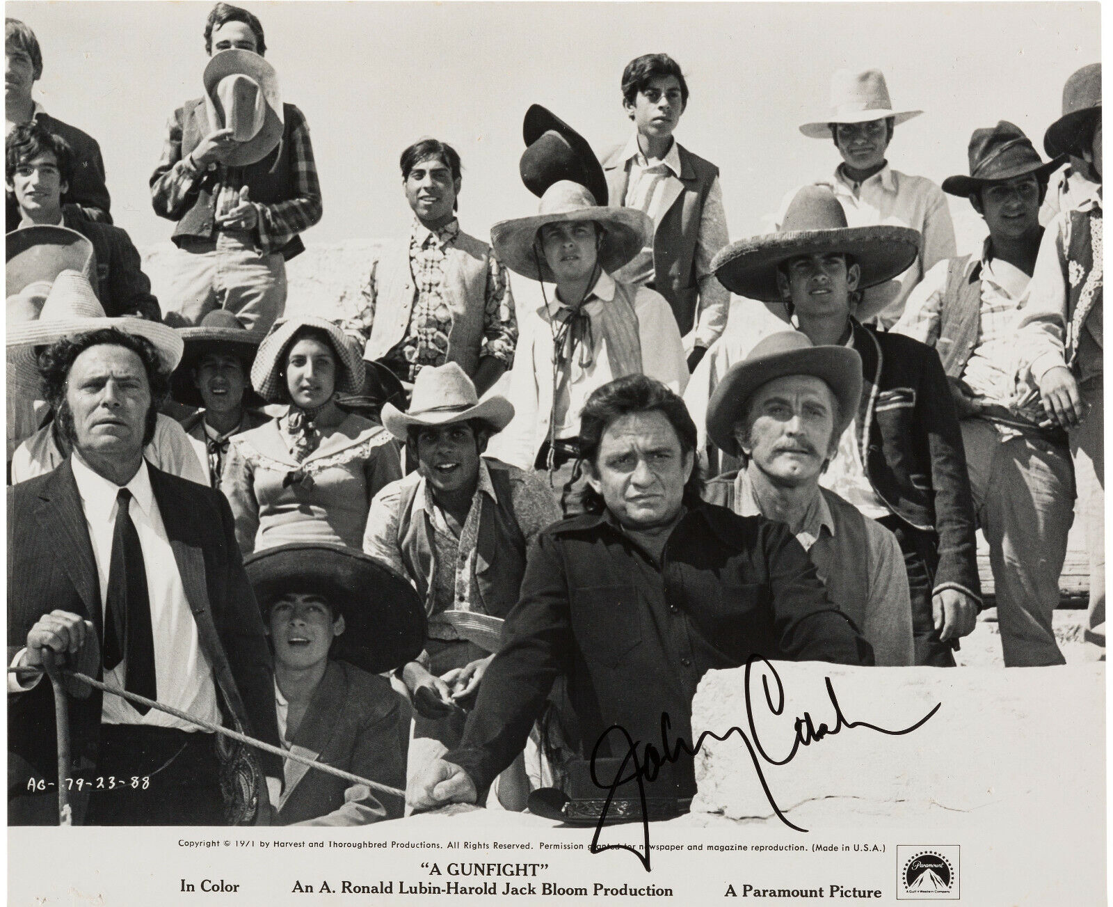 JOHNNY CASH Signed 'A Gunfight' Photo Poster paintinggraph - Film Actor & Singer - preprint