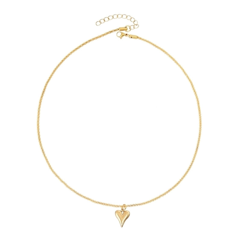 Titanium Steel Minimalist Plating Heart Shape Pendant Necklace