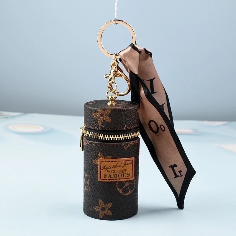 Modern Style Geometric Pu Leather Metal Women’s Bag Pendant Keychain 1 Piece