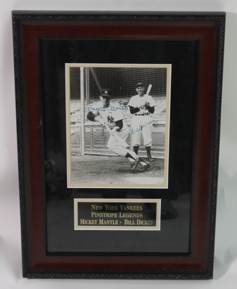 Mickey Mantle & Bill Dickey signed autographed framed Photo Poster painting! Beckett BAS! 14136