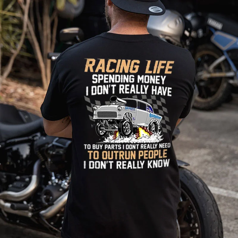 RACING LIFE SPENDING MONEY Modified Car Print Men's T-shirt