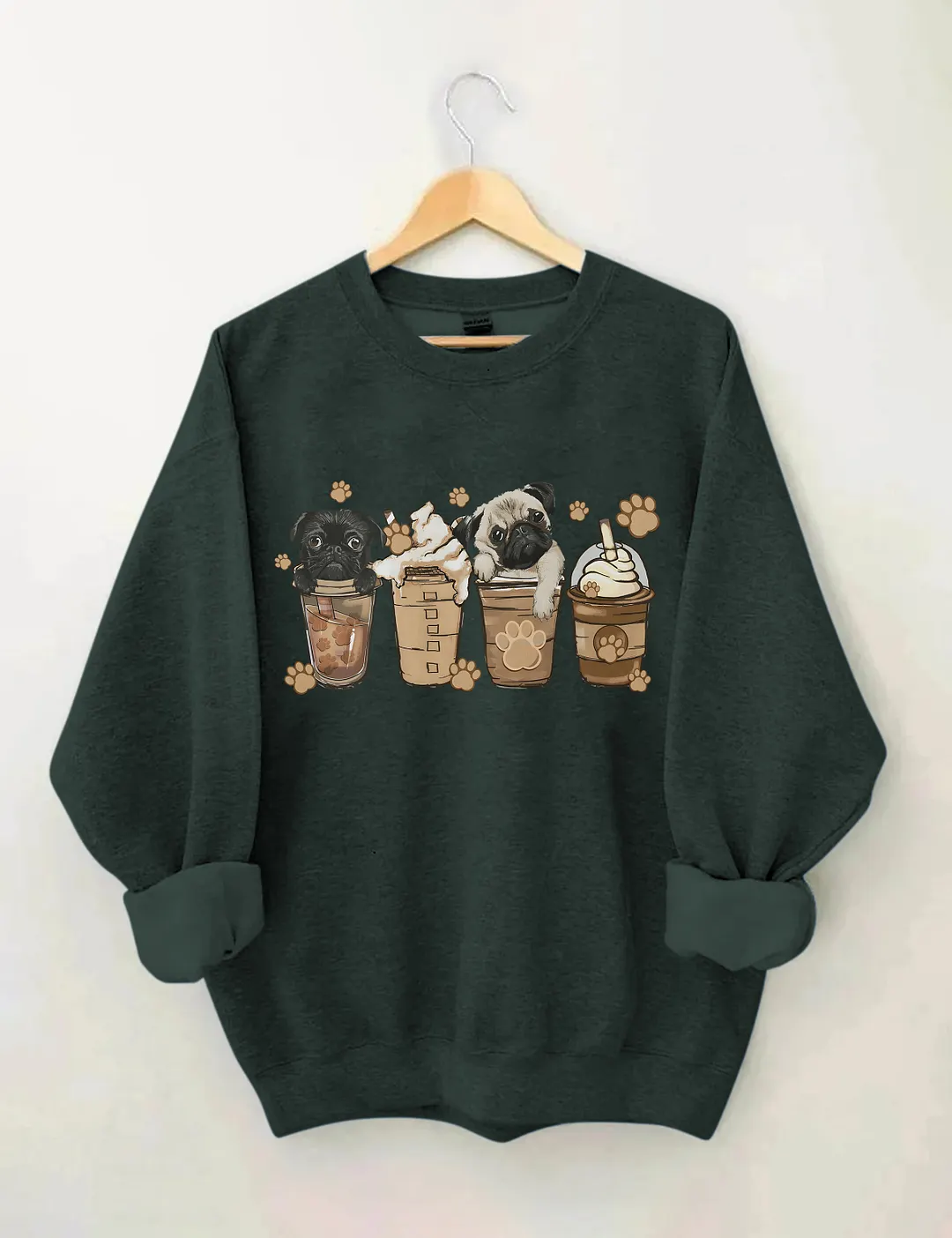 Cute Pug Coffee Sweatshirt