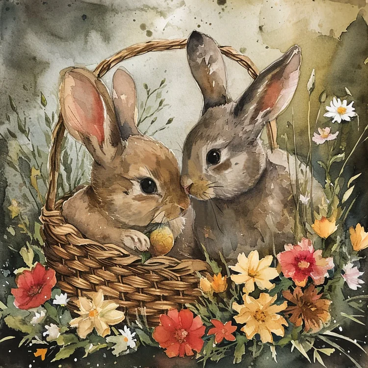 Easter Bunny 40*40CM (Canvas) Diamond Painting gbfke