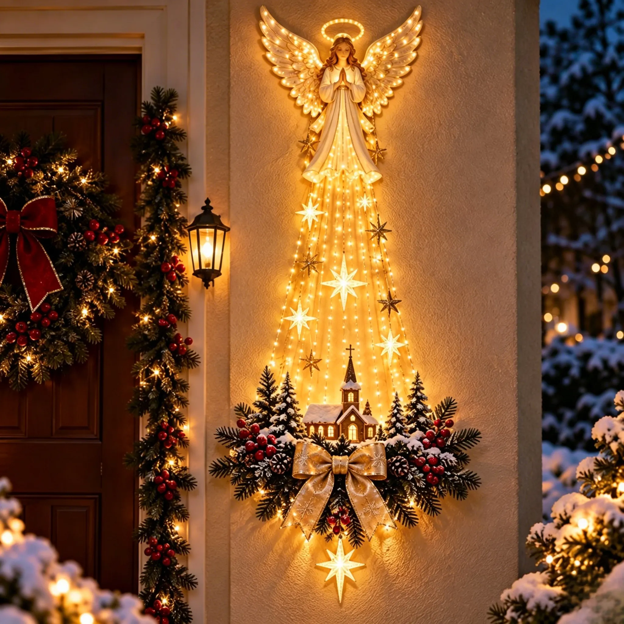 Angel Wings Nativity Wall Light