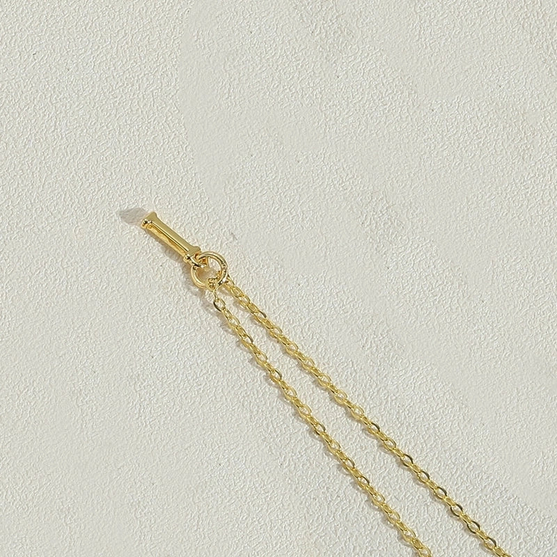 Copper 14K Gold Plated Minimalist Letter Copper Pendant Necklace