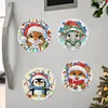6Pcs Diamond Painting Acrylic Christmas Animals Fridge Stickers Magnets Decals for Home Decor