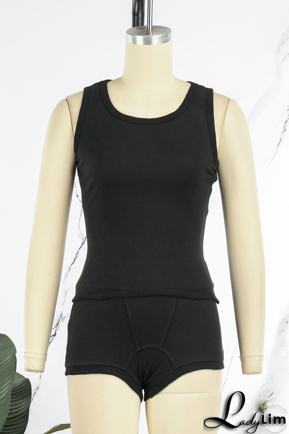 White Casual Sportswear Solid Patchwork O Neck Sleeveless Two Pieces