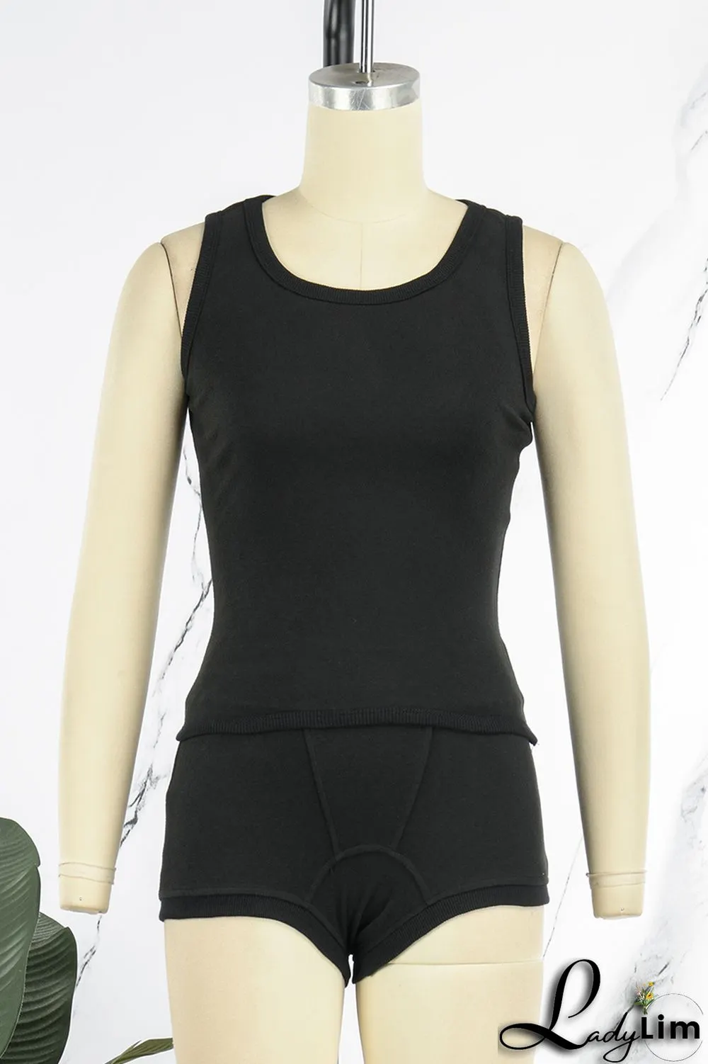 White Casual Sportswear Solid Patchwork O Neck Sleeveless Two Pieces