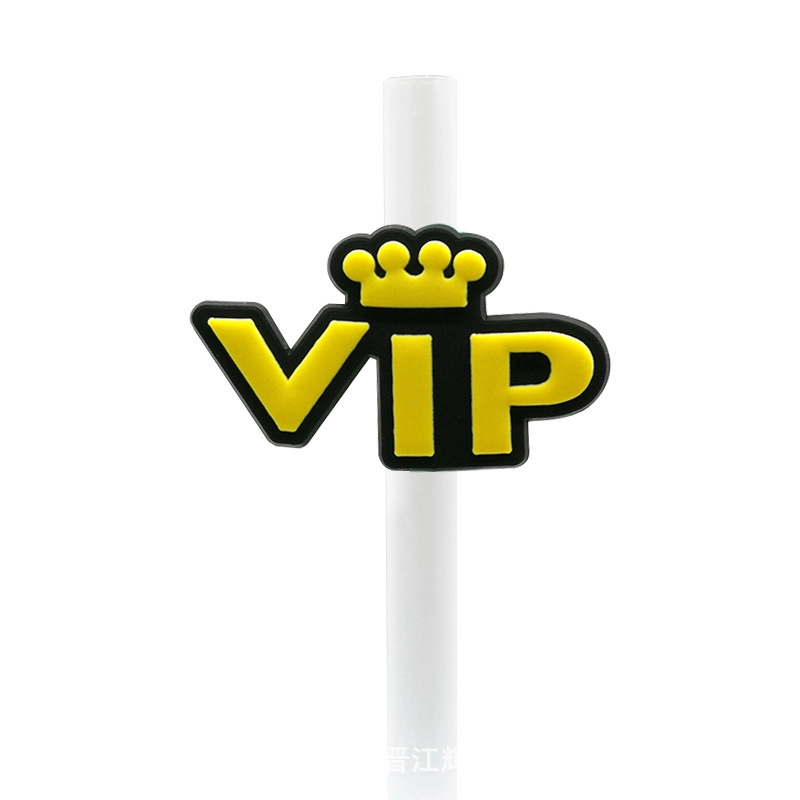 10 Pieces Cute Cartoon Silica Gel Straw Decorative Cap 1 Piece