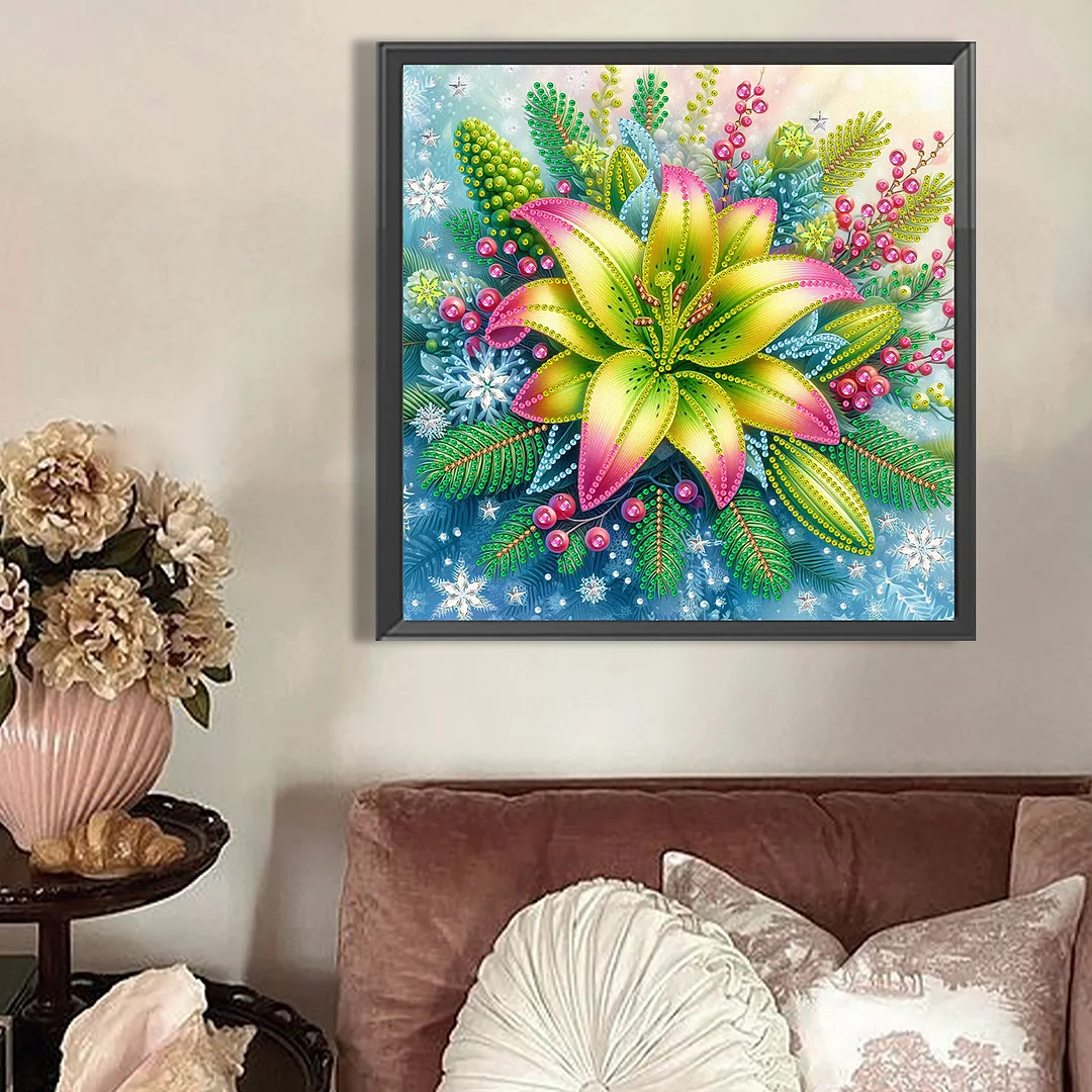 Lily - Partial Special Shaped Drill Diamond Painting Kits (Canvas|30*30cm)