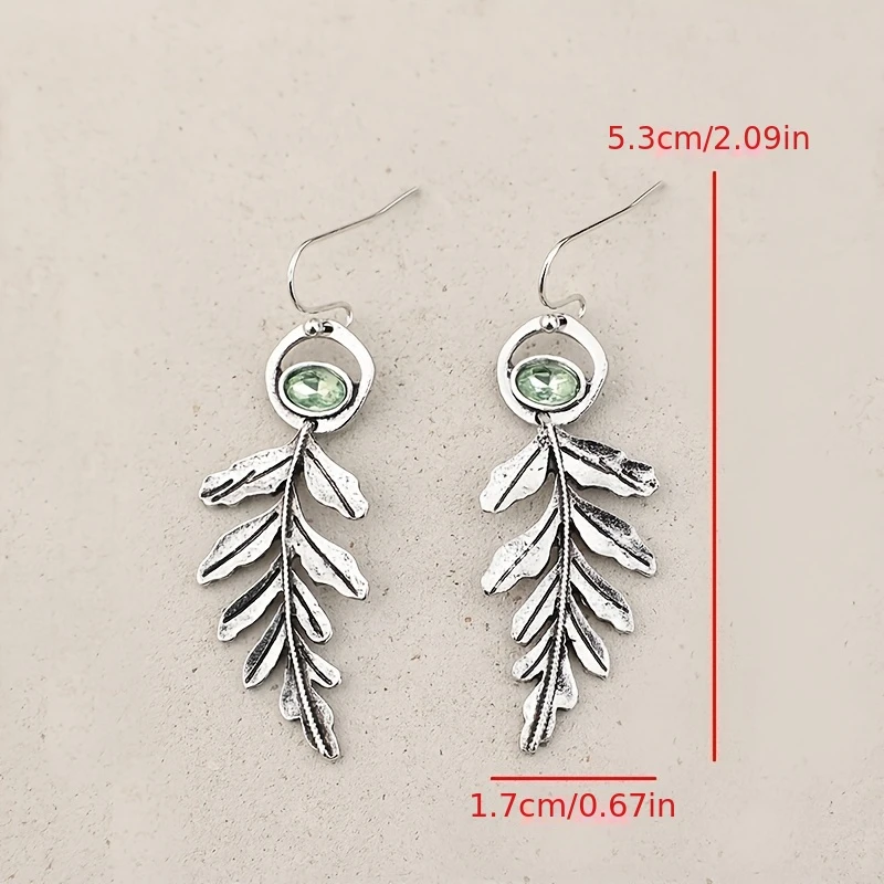 a pair of bohemian style long earrings for women in of leaves made of alloy 5