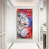 DIY Full Round Drill Diamond Painting white tiger Mosaic Rhinestone Art