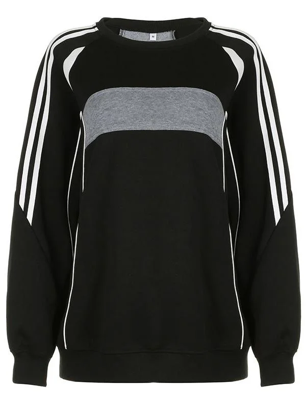 Brownm Sport Contrast Colors Splice Sweatshirt