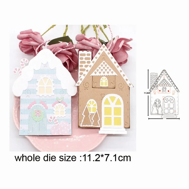 Christmas House Tree Metal Cutting Dies Stencils dies for DIY Scrapbooking Dies Decorative Embossing Die Cuts Paper Cards Making