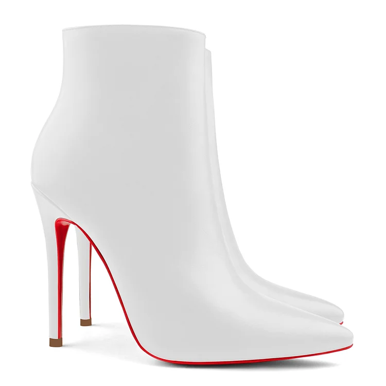 120mm Women's Ankle Boots Closed Pointed Toe Stilettos Booties Red Bottoms VOCOSI VOCOSI