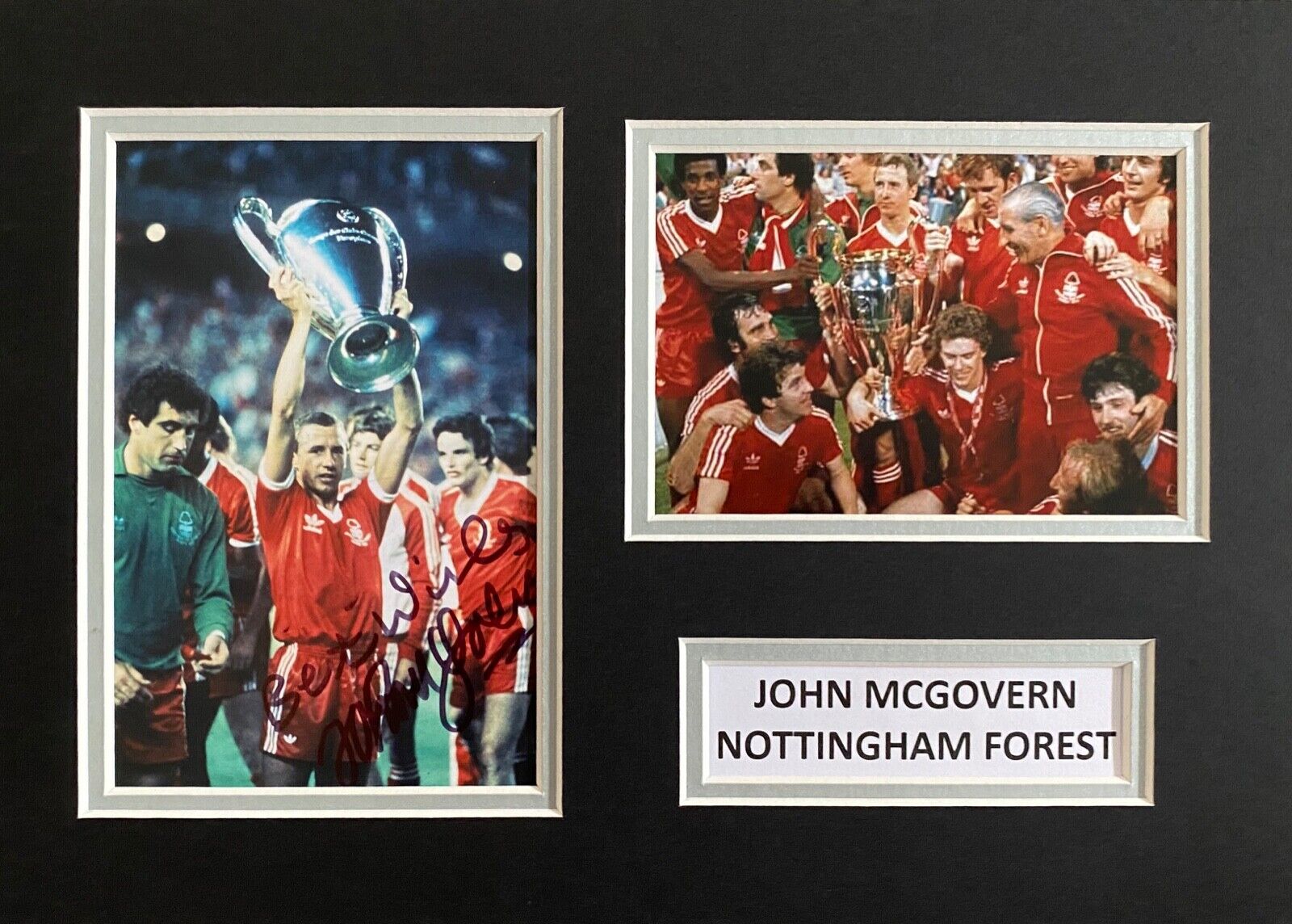 JOHN MCGOVERN HAND SIGNED A4 Photo Poster painting MOUNT DISPLAY NOTTINGHAM FOREST AUTOGRAPH 1