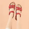 Gioiacombo™ Sandali da donna retrò con zeppa casual e confortevole con cinturini con fibbia in velcro, sandali da donna con fibbia e anello, piattaforma morbida