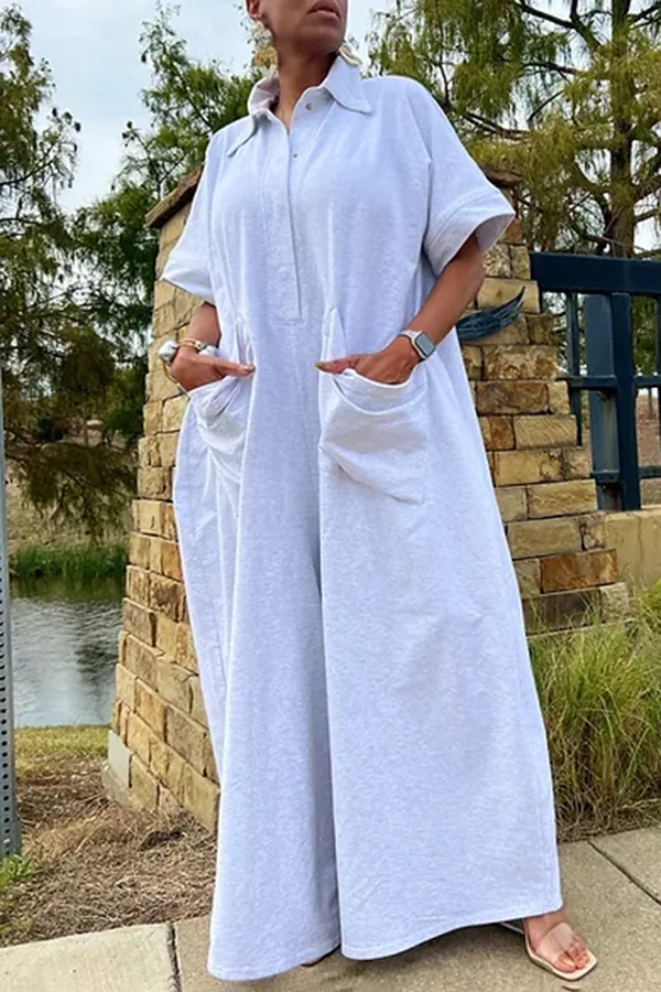 Oversized Jumpsuit In Heather Gery