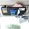 Da by Car Sun Visor Organier Truck SUV Sun Visor Storage Pocket PU Leather Pouch Holder with Multi-Pocket Double Zipper Net Pocket, for Cards Pens Sunglasses Document Newest 