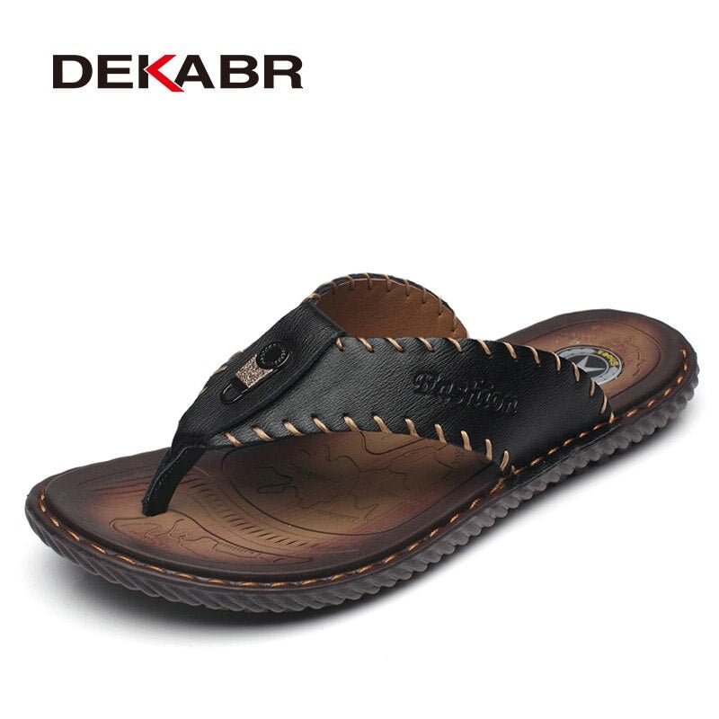 DEKABR New Arrival Summer Men Flip Flops High Quality Beach Sandals Non-slip Male Slippers Zapatos Hombre Casual Shoes Men