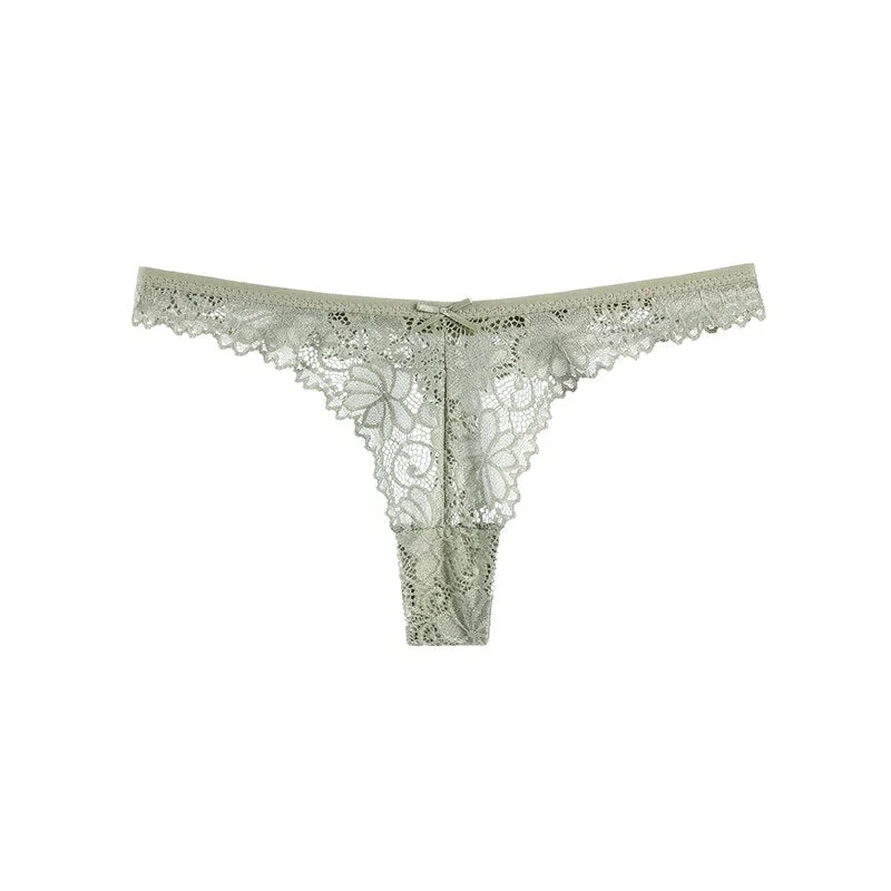 1 Pcs Underwears For Woman Sexy Lace Thongs Female Panties Good Quality Woman Underwear Panties G-string T-back 2021 BANNIROU