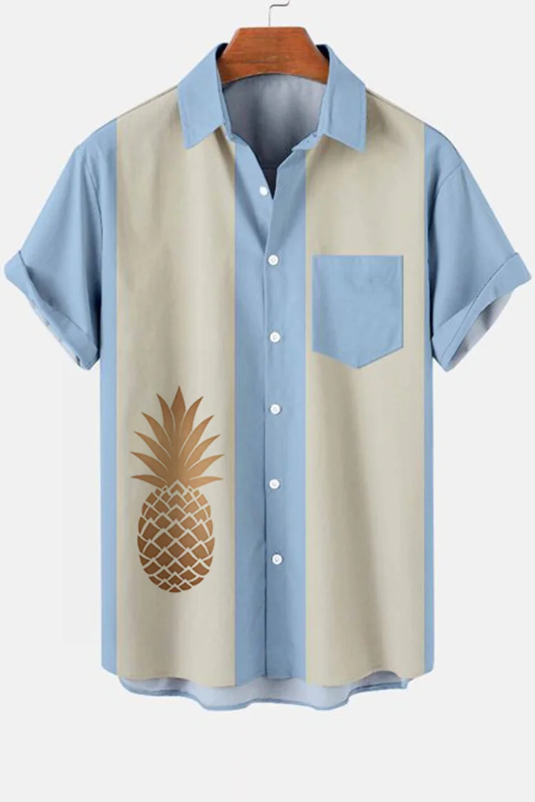 Men's Contrast Pineapple Vacation Shirt