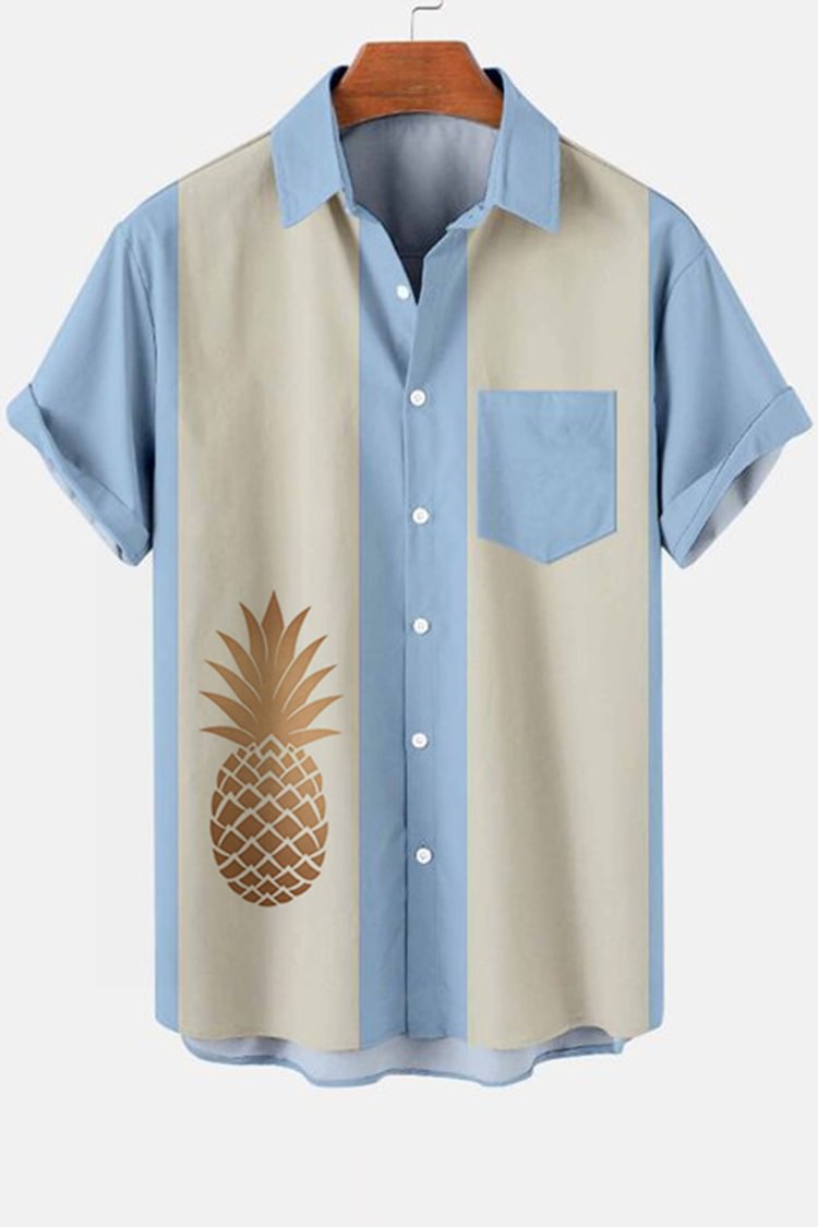 Men's Contrast Pineapple Vacation Shirt