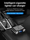 Car Cigarette Lighter Socket PD 22W Car Charger Adapter 2 Socket Digital Display