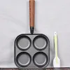 4-Cup Cast Iron Egg Frying Pan with Handle Pancake Pan Egg Cooker Fried Egg Pan
