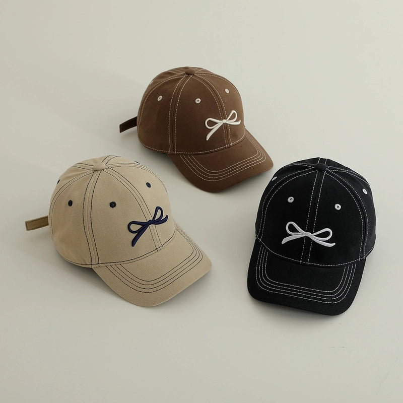 Children’s Hat Spring And Autumn Korean Embroidered Bow Baseball Cap Sunshade Sun Protection Cap Sports Trendy Cap For Boys And Girls