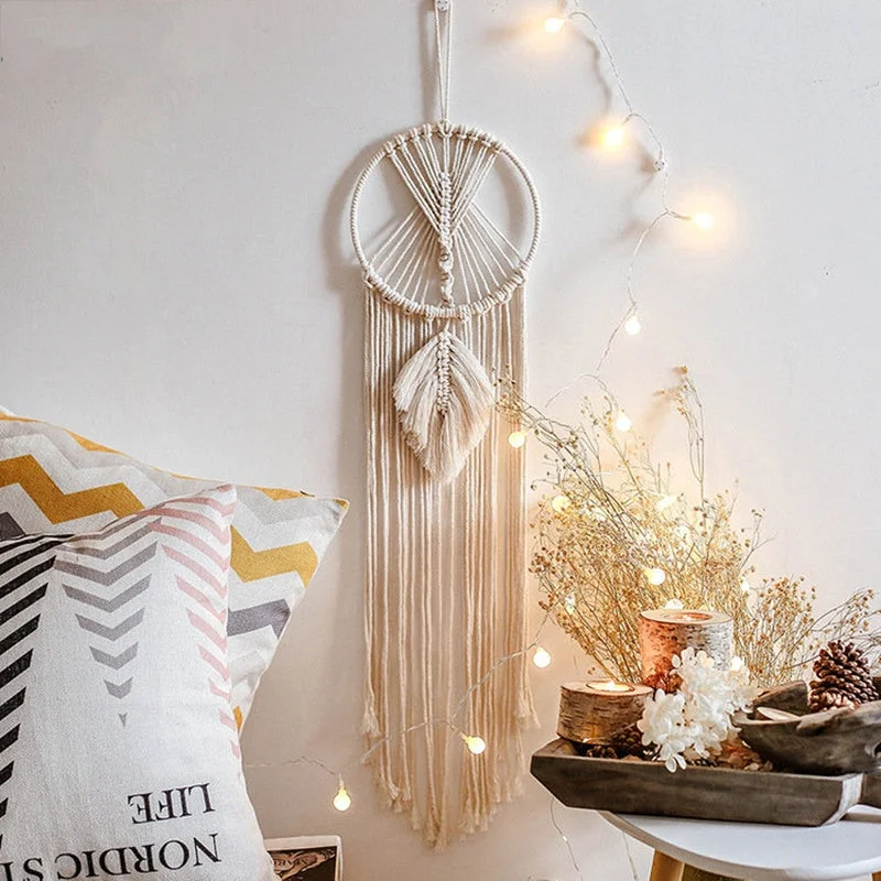Macrame Wall Hanging Boho Home Decor Macrame Dream Catcher Christmas Room Decoration Living Room Bedroom Decor Wedding Party