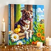 Framed Diamond Painting - Full Round Drill - Dog (25x25cm)