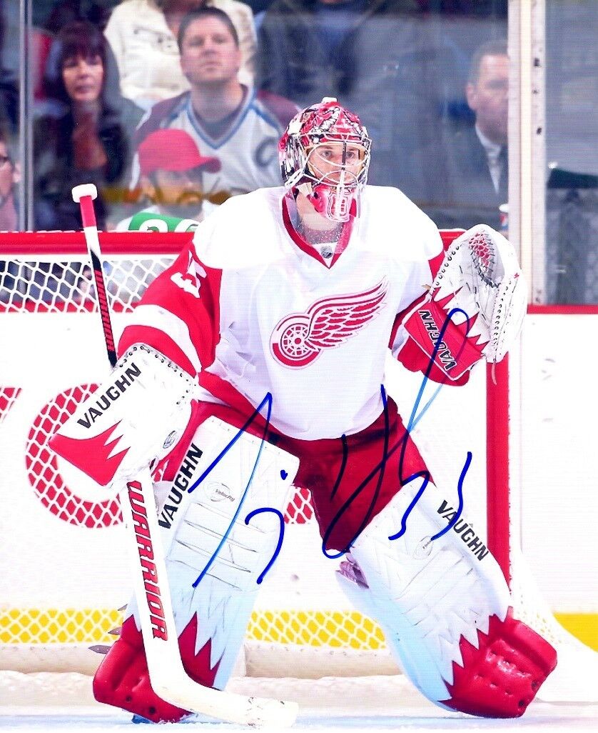 Signed 8x10 JIMMY HOWARD Detroit Red Wings Photo Poster painting - COA