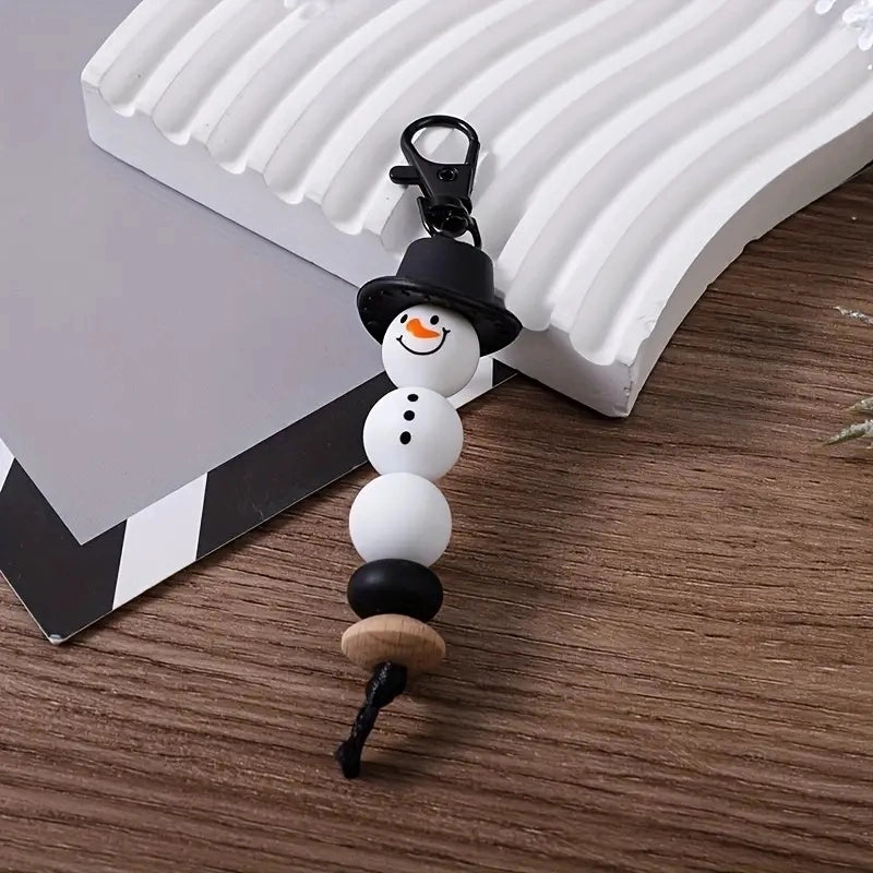 Cartoon Style Cartoon Snowman Alloy Silica Gel Beaded Christmas Bracelets Keychain