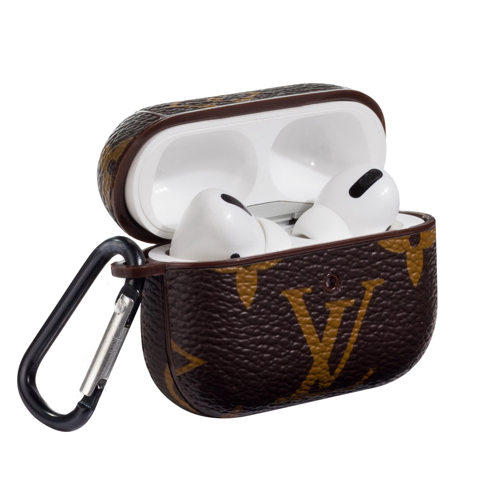 Classic LV Monogram Canvas Leather Apple Wireless Earphones AirPods Case