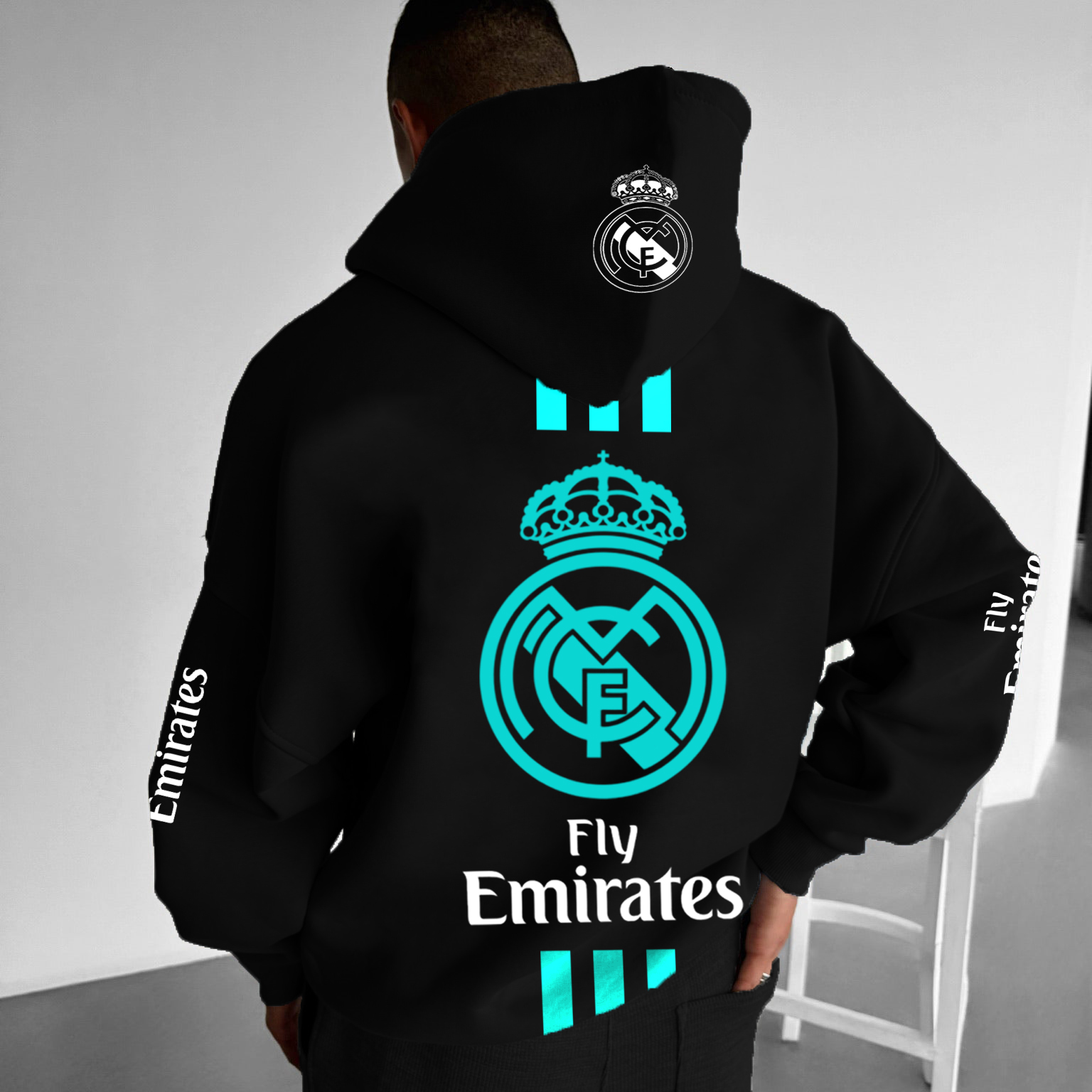 Unisex Football Team Logo Print Jersey Casual Oversized Hoodie / TECHWEAR CLUB / Techwear